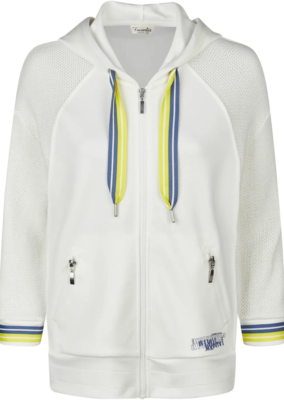 Sweatjacke mit Strick und Glanzdetails