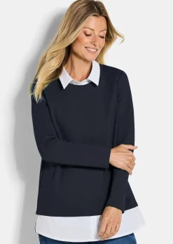 Sweatshirt in 2-in-1-Optik