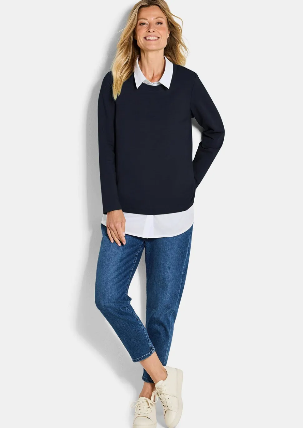Sweatshirt in 2-in-1-Optik