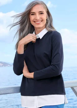Sweatshirt in 2-in-1-Optik