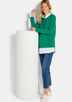 Sweatshirt in 2-in-1-Optik