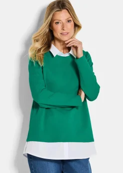Sweatshirt in 2-in-1-Optik