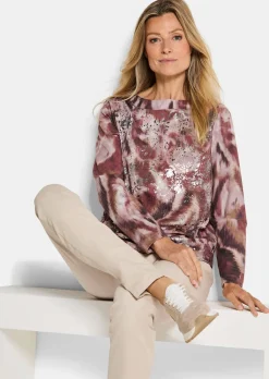 Sweatshirt in Metallic-Optik
