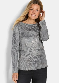 Sweatshirt in Metallic-Optik