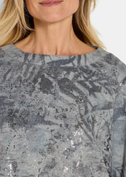 Sweatshirt in Metallic-Optik