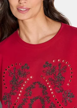 Sweatshirt mit femininer Stickerei