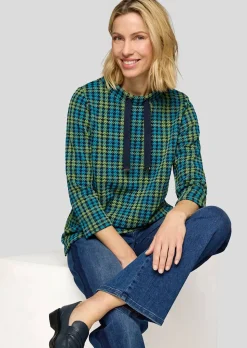 Sweatshirt mit Hahnentrittmuster