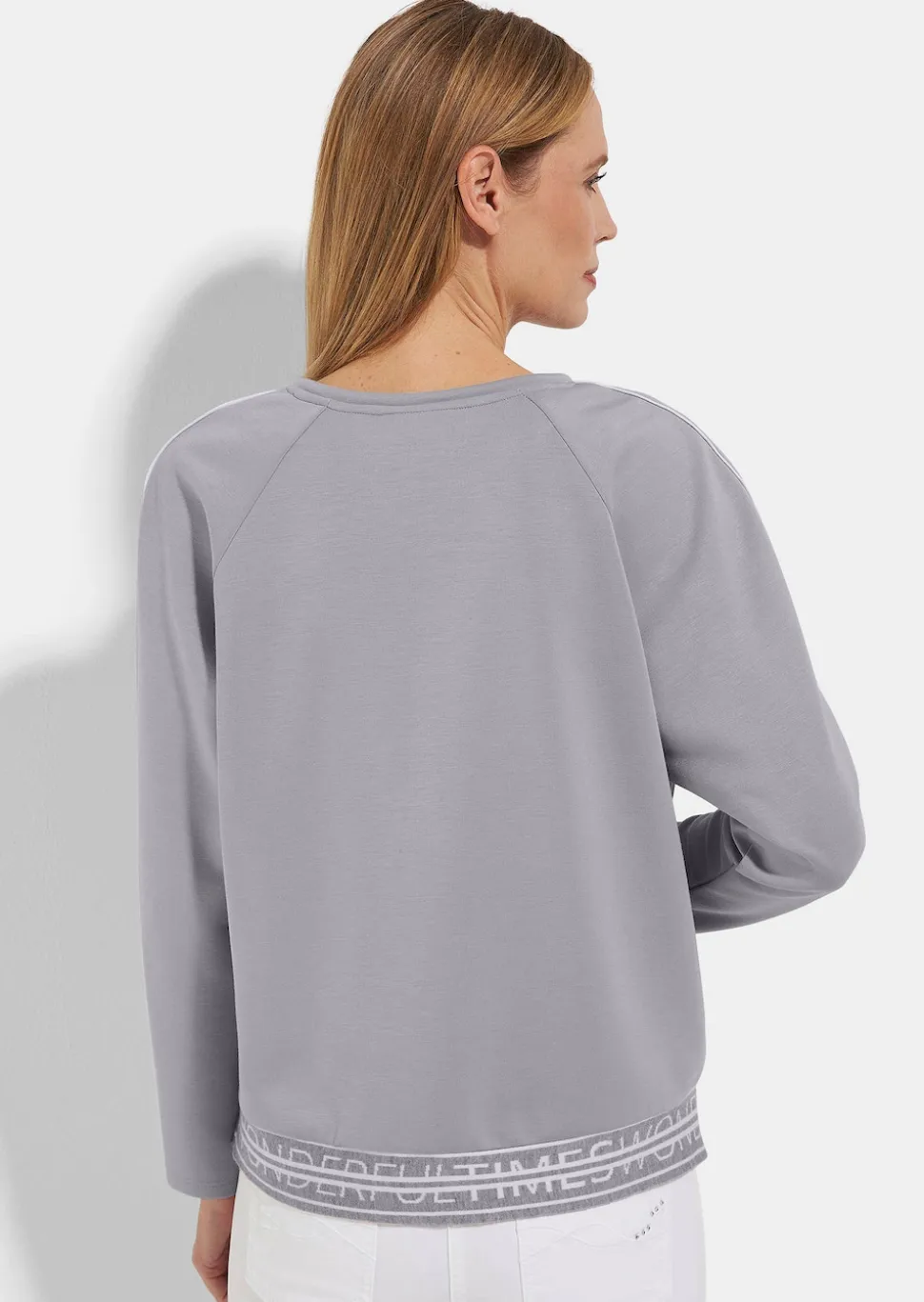 Sweatshirt mit Kordelzug und Paspeln
