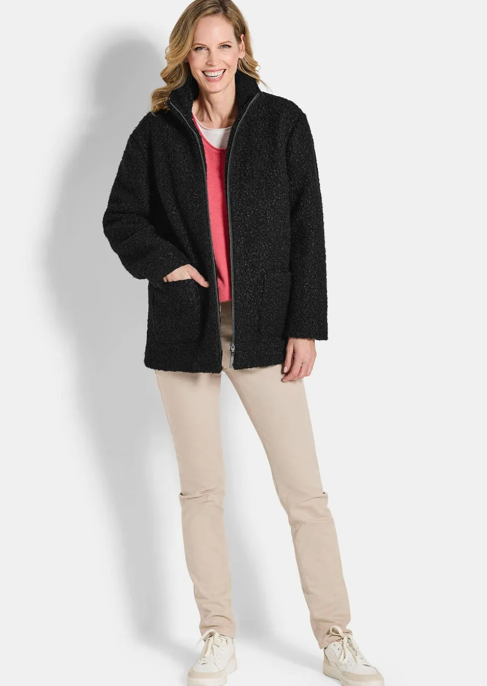 Teddy Jacke mit Stehkragen