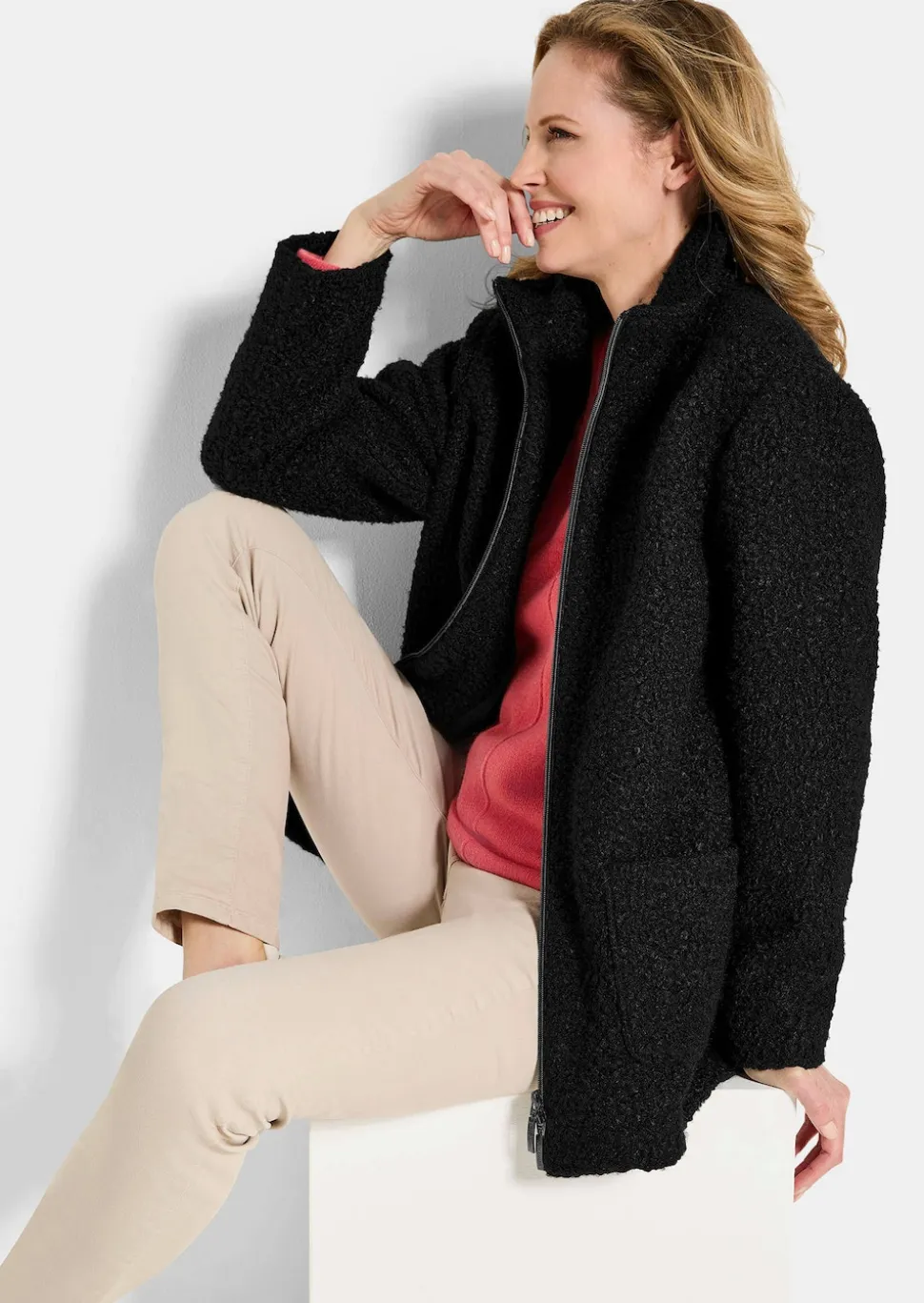 Teddy Jacke mit Stehkragen