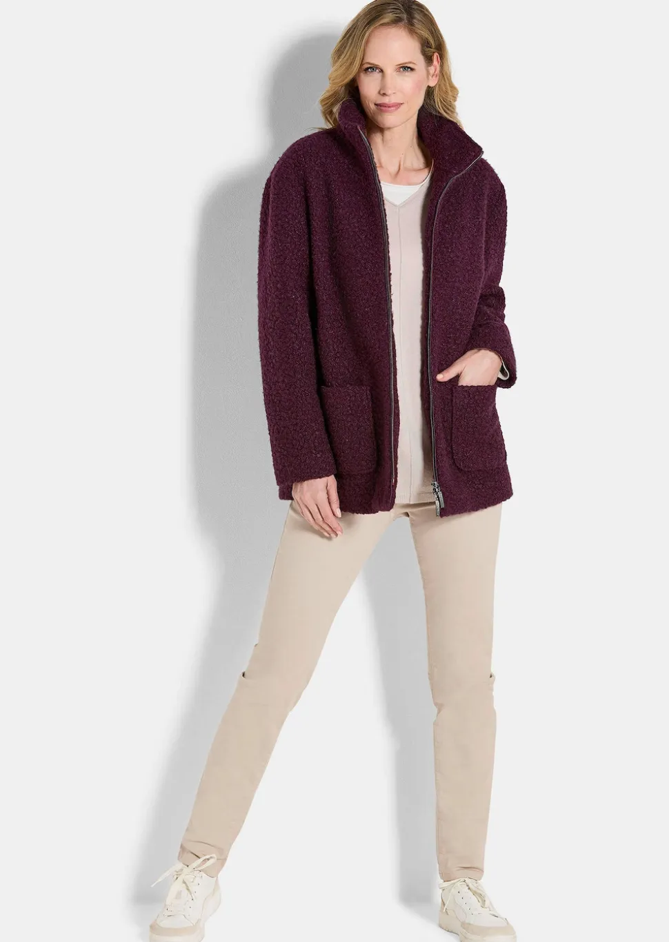 Teddy Jacke mit Stehkragen