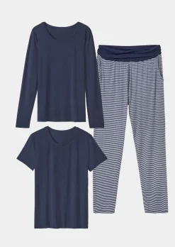 3tlg. Jersey-Loungewear-Set