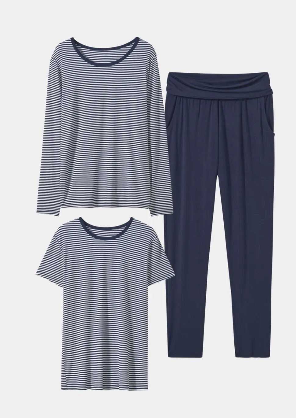 3tlg. Jersey-Loungewear-Set