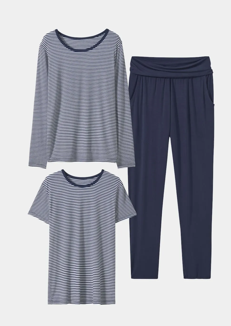 3tlg. Jersey-Loungewear-Set