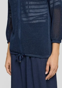 Transparente Strickjacke mit Glanzgarn
