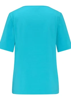 T-Shirt mit charmantem Ausschnitt und Schmucksteinchen