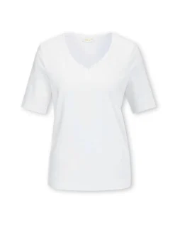 T-Shirt mit charmantem Ausschnitt und Schmucksteinchen
