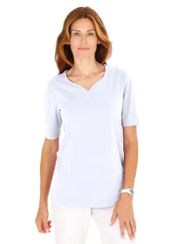 T-Shirt mit charmantem Ausschnitt und Schmucksteinchen