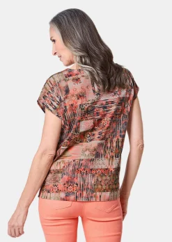 Ultraleichte Druckbluse aus reiner Baumwolle