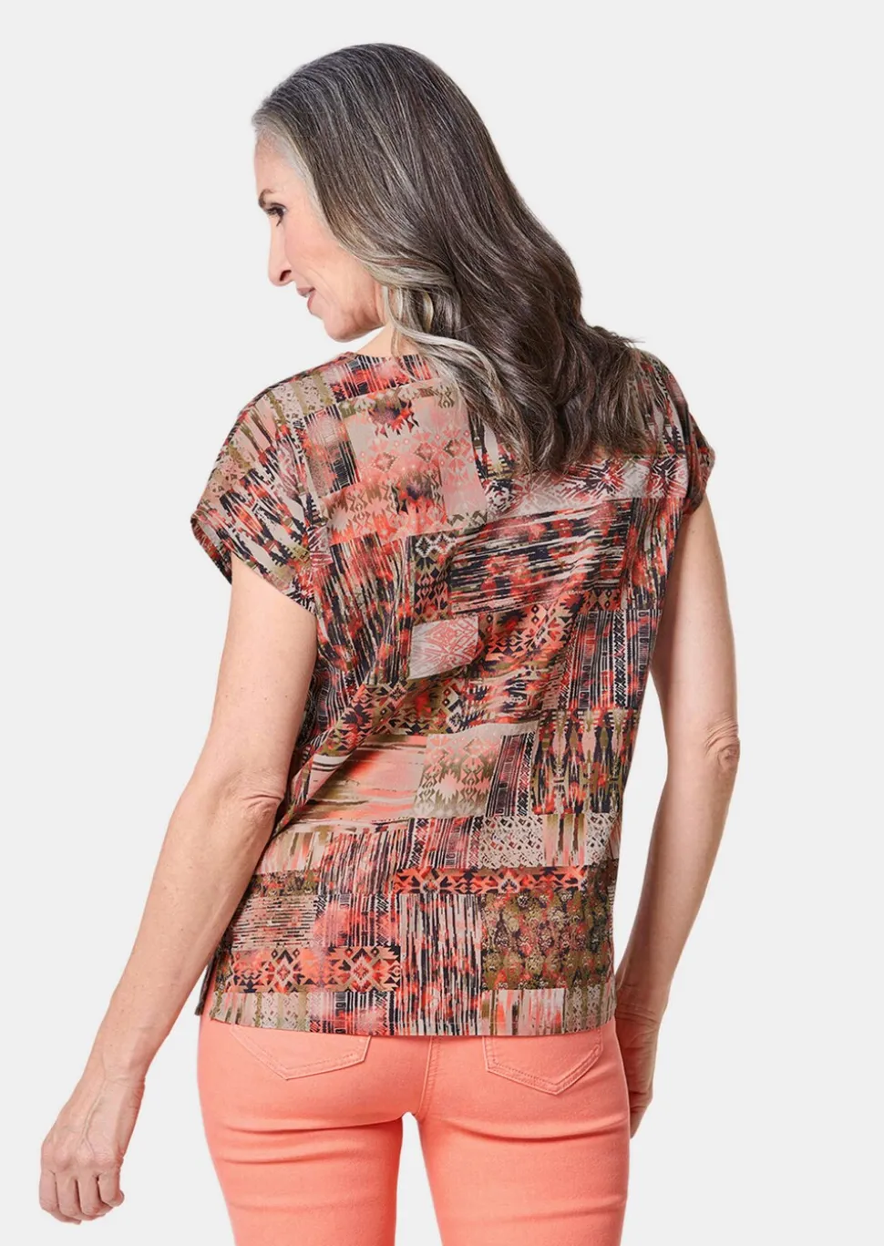 Ultraleichte Druckbluse aus reiner Baumwolle