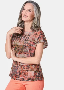 Ultraleichte Druckbluse aus reiner Baumwolle