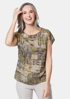 Ultraleichte Druckbluse aus reiner Baumwolle