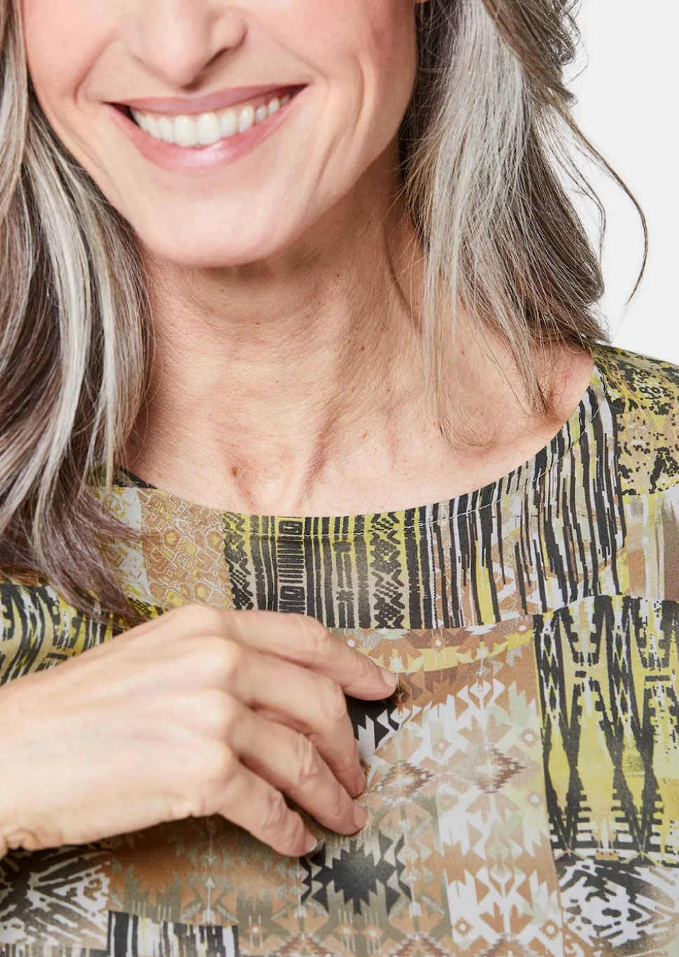 Ultraleichte Druckbluse aus reiner Baumwolle