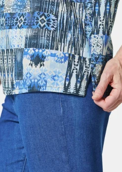 Ultraleichte Druckbluse aus reiner Baumwolle