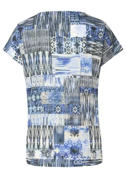 Ultraleichte Druckbluse aus reiner Baumwolle