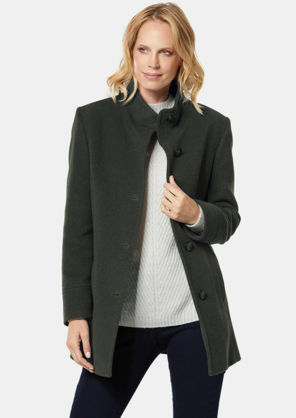 Unentbehrliche Wolljacke mit feinen Details