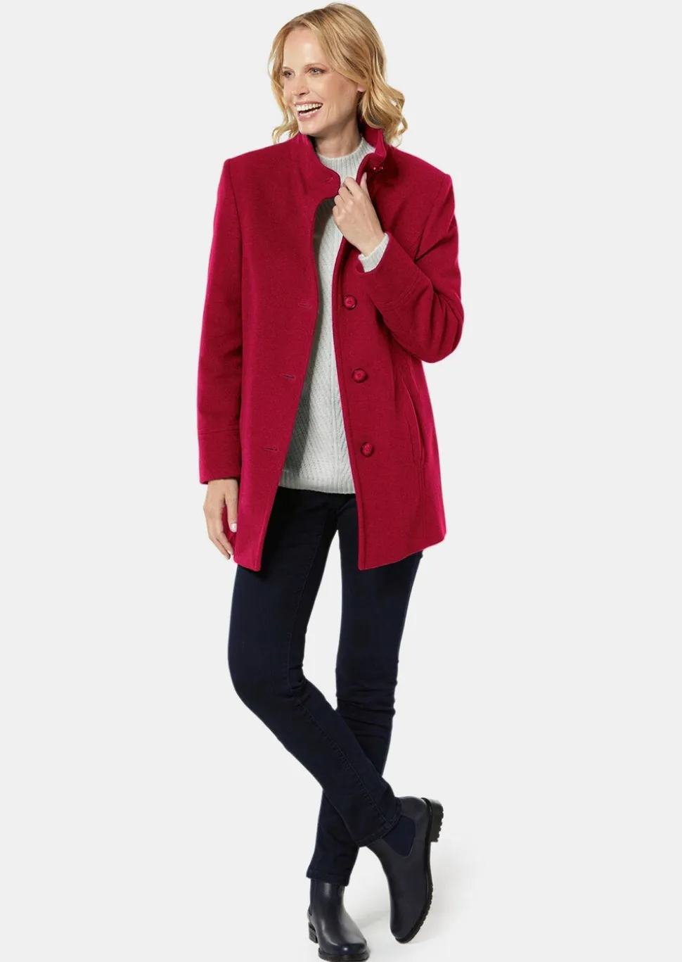 Unentbehrliche Wolljacke mit feinen Details