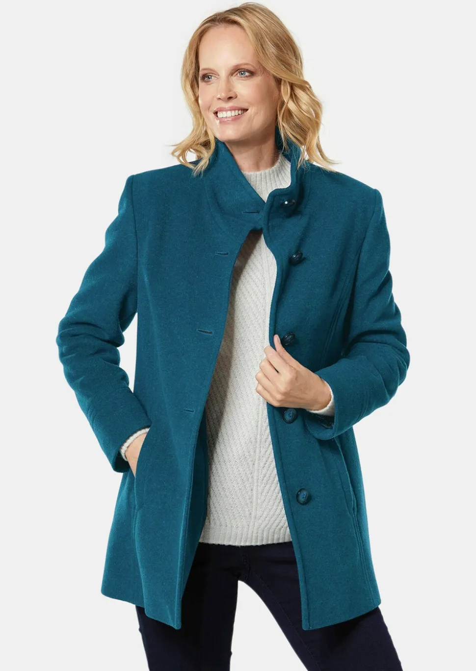 Unentbehrliche Wolljacke mit feinen Details