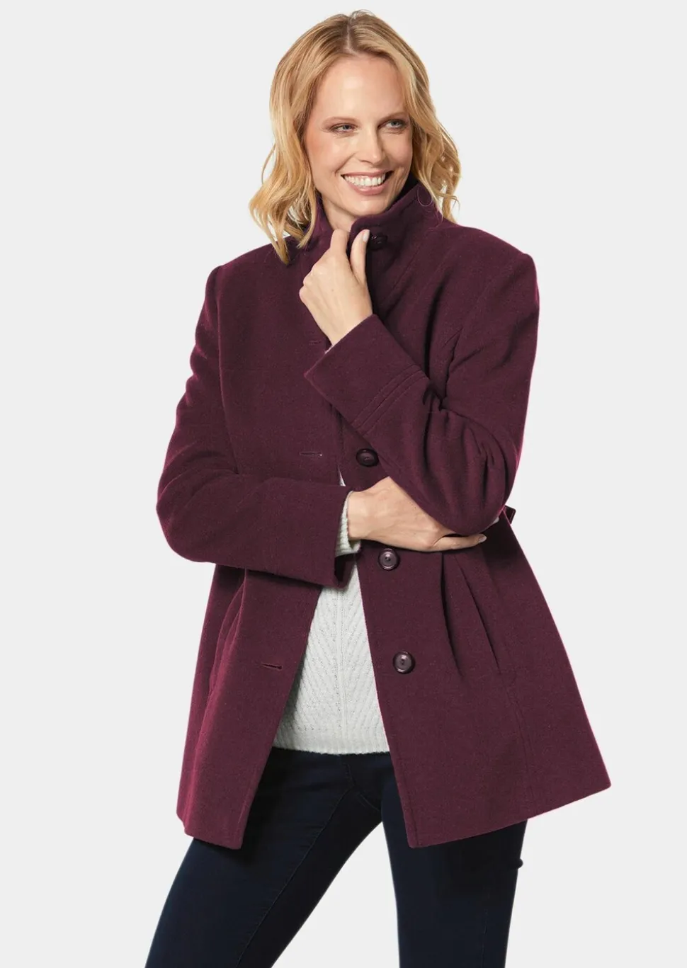 Unentbehrliche Wolljacke mit feinen Details
