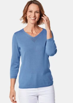 Unkomplizierter Pullover mit V-Ausschnitt