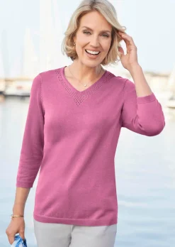 Unkomplizierter Pullover mit V-Ausschnitt