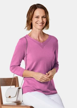 Unkomplizierter Pullover mit V-Ausschnitt