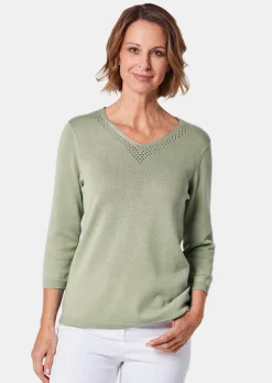 Unkomplizierter Pullover mit V-Ausschnitt