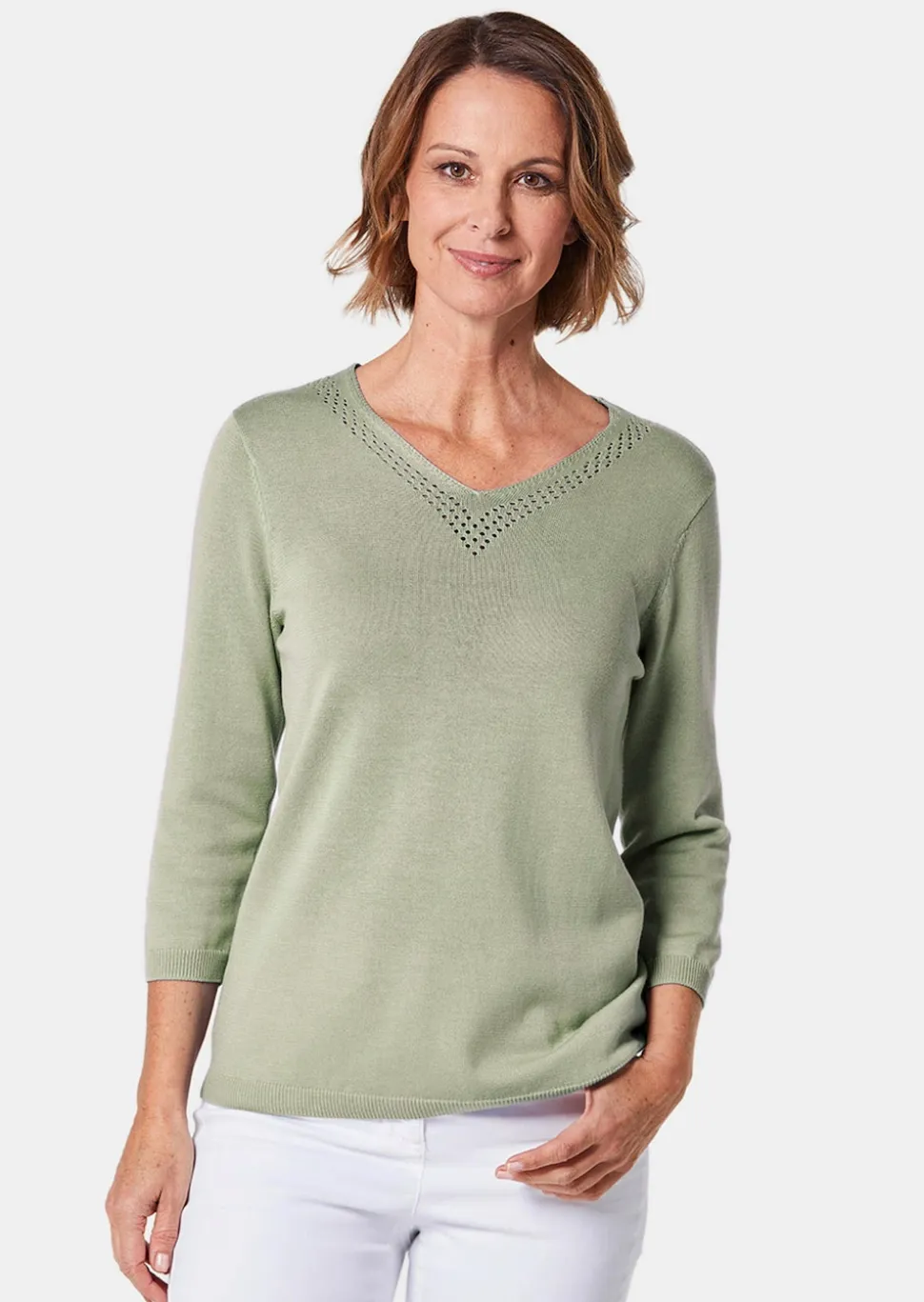 Unkomplizierter Pullover mit V-Ausschnitt