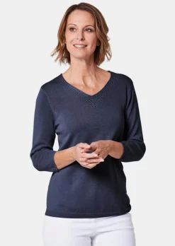 Unkomplizierter Pullover mit V-Ausschnitt