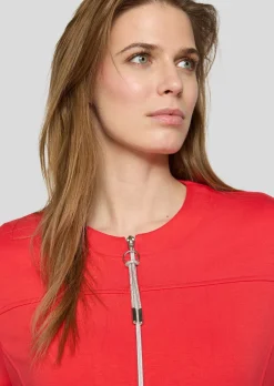Verkürzte Jerseyjacke mit Glitzerdetail