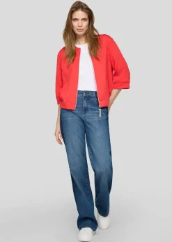 Verkürzte Jerseyjacke mit Glitzerdetail
