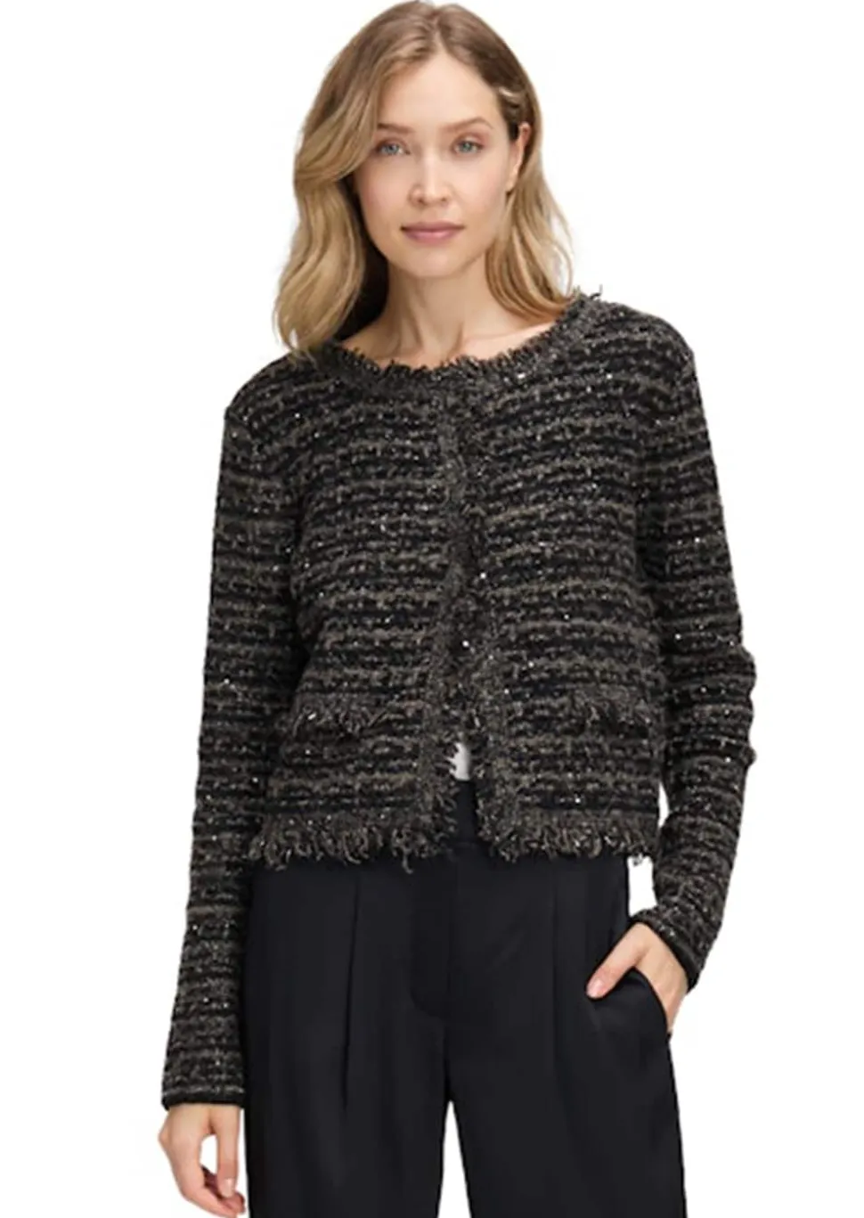Verkürzter Cardigan mit Pailletten