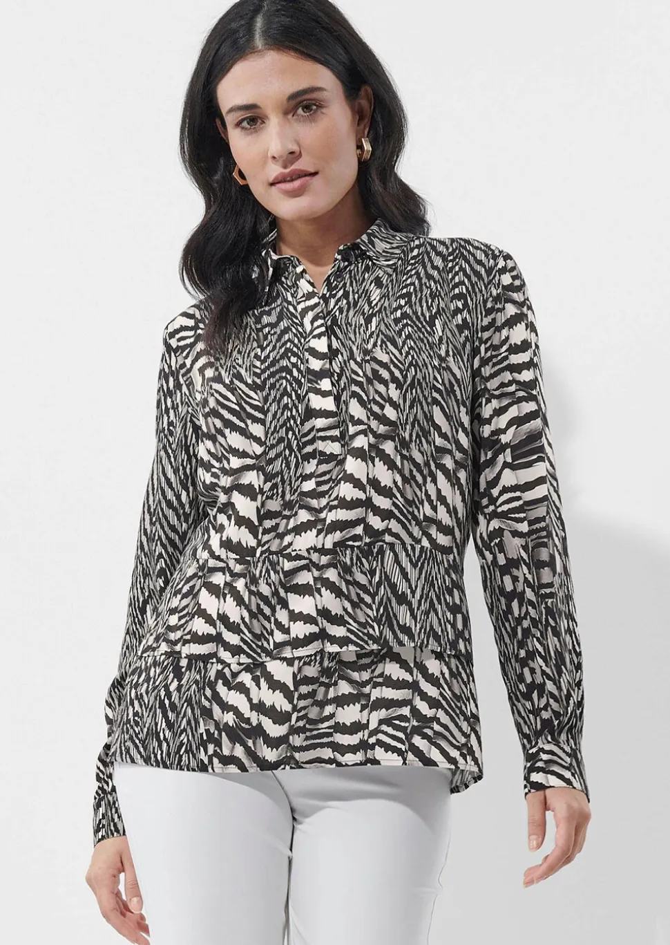 Viskose-Bluse mit Animal Print