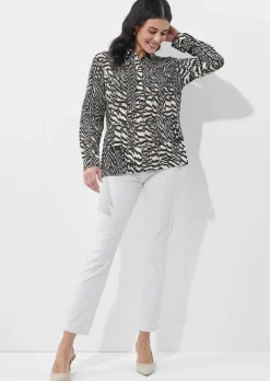 Viskose-Bluse mit Animal Print