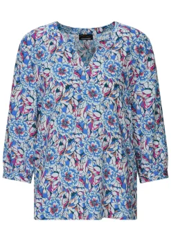 Viskose-Bluse mit Blumenmuster