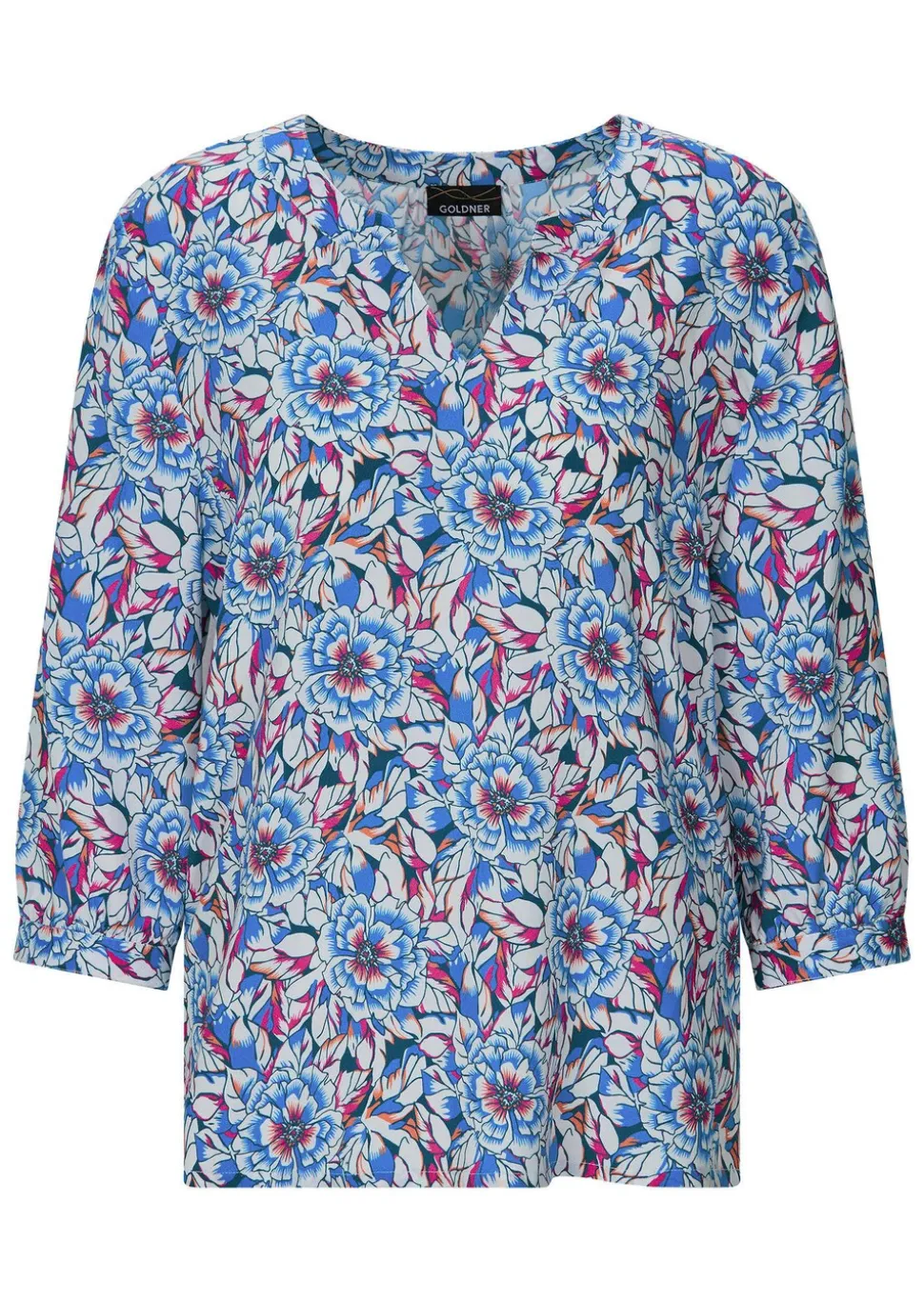 Viskose-Bluse mit Blumenmuster