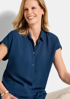 Viskose-Bluse mit Hemdkragen