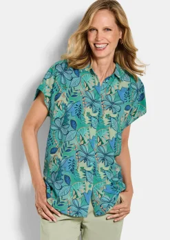 Viskose-Bluse mit Knopfleiste