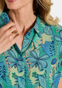 Viskose-Bluse mit Knopfleiste
