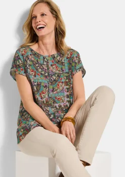 Viskose-Bluse mit Orient-Print